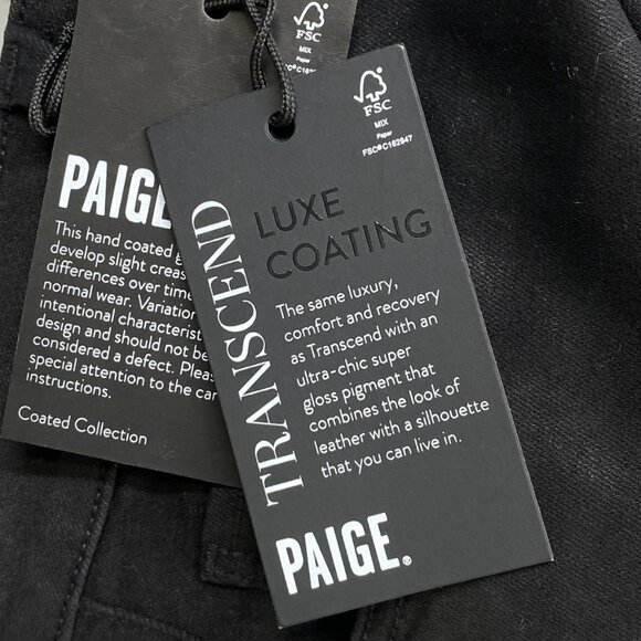 NEW PAIGE Women’s Anessa Luxe Coating Wide-Leg Pants “Black Fog” Size 25 - Picture 2 of 13